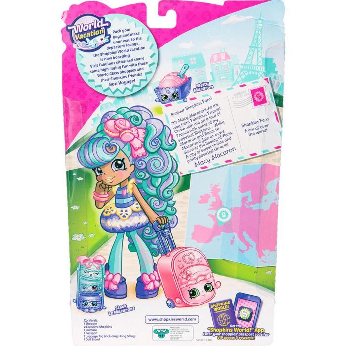 SHOPKINS SHOPPIES S8 W1 THEMED DOLL SINGLE PACK MACY MACARON