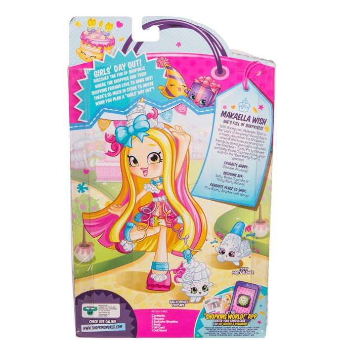 SHOPKINS SHOPPIES S4 SINGLE PACK W1 MAKAELLA WISH