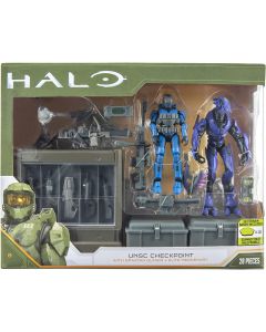 HALO 4” Mission Pack UNSC Checkpoint with Spartan Gungir + Elite Mercenary
