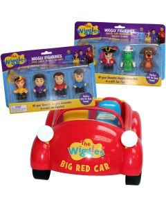 THE WIGGLES WIGGLY FIGURINES + BIG RED CAR (BUNDLE)